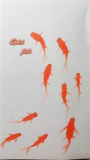 Easy Goldfish Drawing with Crayons 🐠 fish | Simple Art #Shorts