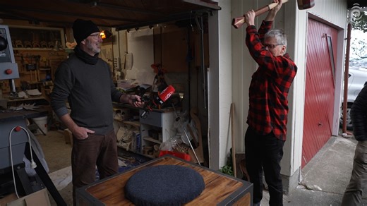 It's hammer time! Tune in tonight to hear the "Mahler hammer" in action. ⚡️We're live from 6:30pm for Mahler's colossal Symphony No 6 performed by the New Zealand Symphony Orchestra, conducted by Gemma New. The orchestra's Production Manager Steve Blennerhassett and double bass player Malcolm Struthers took RNZ Concert host Bryan Crump along for the ride as they created the block the hammer has to hit. Tonight the hammer will be in the hands of percussionist Leonard Sakofsky. Tune in! | RNZ Conc