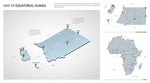 Vector set of Equatorial Guinea country. Isometric 3d map, Equatorial...
