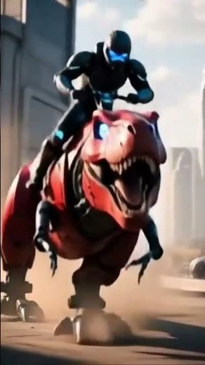 Red Robo-T-Rex Rampage! 🤖🦖 Epic Ride Through the Future City #zoids #trex #robot #ai