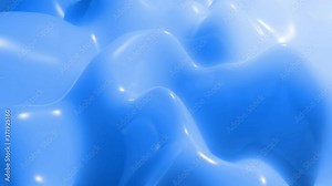 Stylish abstract looped background, changing surface of soft translucent material. Creative soft bright 3d bg with inner glow for festive events 4k. Blue gradient.