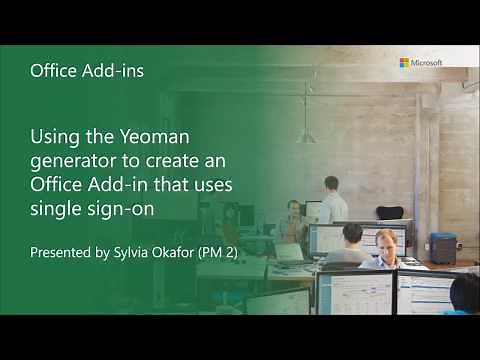 Quick demo on using the Yeoman generator to create an Office Add-in that uses single sign-on