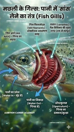 🦈🐟Fish Gills Five Facts How Fish Breathe Underwater Using Their Gills Fish Facts #facts #knowledge