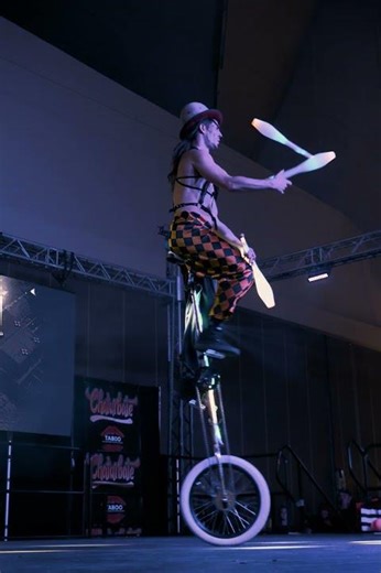 Unicycle juggling act