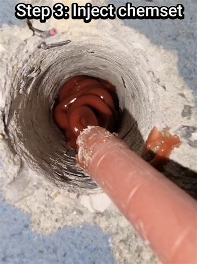 Installing a Chemset Anchor the Right Way #asmr Installing a chemset anchor step by step. The process is simple but critical: 1. Drill the hole 2. Clean out all the dust 3. Inject the chemset adhesive 4. Screw in the threaded stud Once cured, the chemset locks the stud in place and creates a very strong anchor. #construction #tradietips #didyouknow #tools