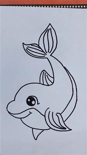 Easy Dolphin Drawing For For Kids🐬#shorts #trending #art #viral #drawing #youtubeshorts #dolphin #yt