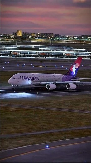 Hawaiian Airlines Airbus A380 Smooth Landing in Amsterdam ✈️🇳🇱 | Epic Superjumbo Arrival #shorts