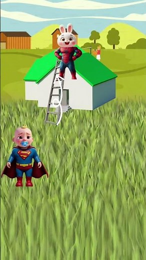 kaka terjebak di atas rumah #cartoon #funny #animation #shorts