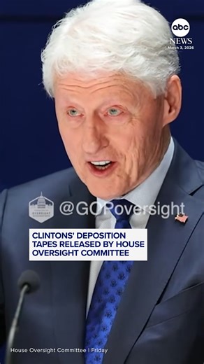 The House Oversight Committee released video of the depositions of former President Bill Clinton and former Secretary of State Hillary Clinton as part of an inquiry into the federal government's handling of investigations into Jeffrey Epstein and his convicted co-conspirator Ghislaine Maxwell. ABC News' Aaron Katersky reports. https://abcnews.visitlink.me/E7z5Iy | ABC News