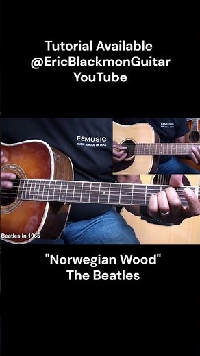 NORWEGIAN WOOD The Beatles Acoustic Guitar - TUTORIAL AVAILABLE ‪@EricBlackmonGuitar‬