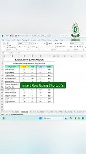 🔥 Insert Rows in Excel Like a Pro! 🚀 Stop right-clicking and save time ⏱️ 👉 Select the row and press Ctrl Boom! A new row is inserted instantly ⚡ Mastering Excel shortcuts = faster work, smarter results 💡 Follow for more Excel productivity hacks! 📊✨ #Hashtags: #ExcelShortcuts #MicrosoftExcel #ExcelTips #ExcelHacks #ProductivityTips #OfficeSkills #KeyboardShortcuts #DataEntry #ExcelTricks #WorkSmart #LearnExcel #ViralReels | learn Excel with Bapi Sardar