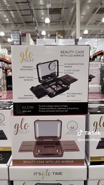NEW Glo Tech Beauty Case with LED Mirror at Costco! 😍 Available in pink or black. Great way to organize your beauty products at home and for travel! Features - 5x magnification mirror included - Smart touch sensors - Dimmable LED lights - 3 light color settings (cool, natural, & warm) - Rechargeable battery (USB-C) - Maximal organization #costco #costcohype #costcodeals #costcohaul #costcofinds #costconew #costcobuys #shopping #shop #new #deal #beauty #beautycase #beautybag #makeup #makeupbag #