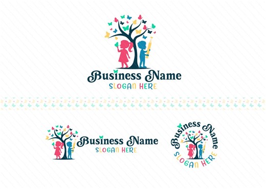 Education Butterflies Tree Kids Logo Preschool Daycare Education - Etsy Australia