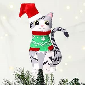 Cat Christmas Tree Topper American Shorthair mas Tree Ornament Christmas Party Holiday Home Decorations Supplies Cat Lovers Gift