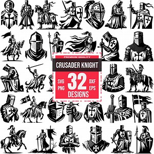 Crusader Knight SVG Bundle, Medieval Warrior PNG, Templar Helmet DXF, Knight on Horse Vector, Holy Warrior Clipart, Battle Armor - Etsy