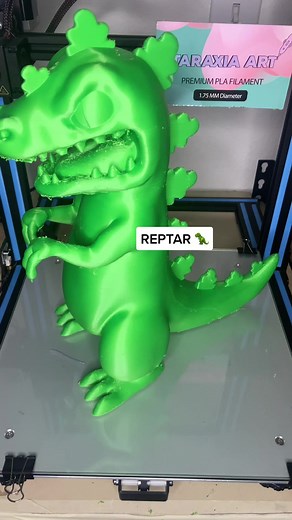 Finished 3D Printed Reptar Figure | Nickelodeon Rugrats Fan Art