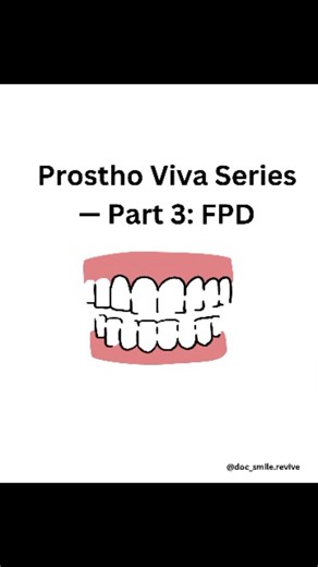 Dr priyanka on Instagram: "FIXED PARTIAL DENTURE (FPD) – Answers 1 FPD A fixed prosthesis replacing missing teeth, cemented to abutments. 2.Components Abutment, pontic, connectors. 3.Abutment Tooth or implant supporting the FPD. 4.Pontic requirements Biocompatible, hygienic, esthetic, strong. 5.Types of pontics Ridge lap, modified ridge lap, hygienic, ovate. 6.Ante’s law Root surface area of abutments should be ≥ teeth replaced. 7.Finish lines Chamfer, shoulder, shoulder with bevel. Chosen based