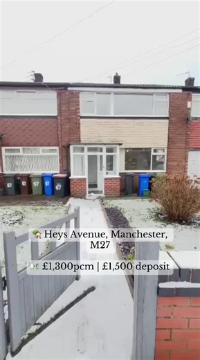 🏡 Heys Avenue, Manchester, M27 💶 £1,300pcm | £1,500 deposit ✨ Features: 🛏 3 Bedrooms 🛋 Spacious Lounge 🤩 Neutral Throughout 🍳 Modern Kitchen/Diner with ample storage 🚗 On‑street Parking 🌿 Low Maintenance Back Yard If you are looking to arrange a viewing on this property, contact our lettings team on: 📞 : 0161 708 8629 📩 : lettings@greenco.co.uk 🌐 : www.greenco.co.uk #foryoupage #trendingsound #greencopropertygroup #fyp #property