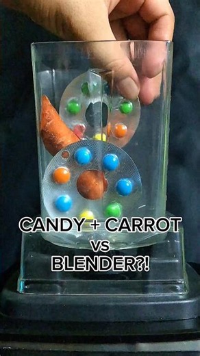 Will It Blend? Chocolate Candy + Carrot vs Blender - ASMR Destruction