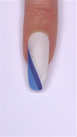 Blue Striping Tape Nail Design 💙✨ #shorts