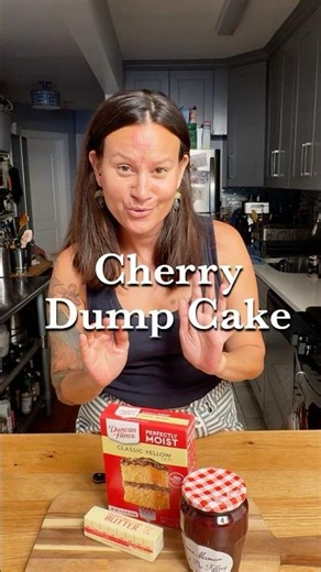 3-ingredient Cherry Dump Cake #easydessert