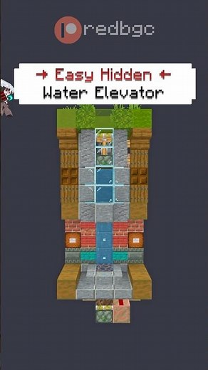 Easy Hidden Water Elevator! Works in #MInecraft Java & BE #Redstone #minecraftmemes #gaming #shorts
