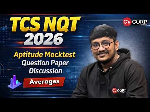 TCS NQT 2026 Aptitude Mock Test || Averages Questions Discussion || #cvcorp