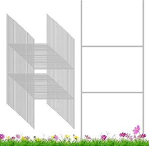 25 Pack Yard Sign Stakes, 24x10 Metal H-Stakes for Real Estate, Custom DIY Outdoor Signs