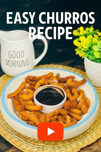 Golden crispy coated in cinnamon sugar✨🍩Who’s craving these homemade churros with chocolate dip😍🍫