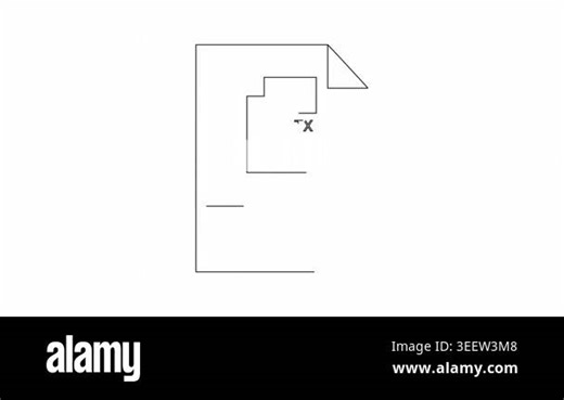 A minimalist line drawing of a document icon with a smaller TXT file symbol inside, symbolizing data storage and text files Stock Video Footage - Alamy