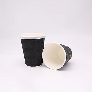 [Hot Item] All Sizes Disposable Espresso Coffee to Go Ripple Wall Cups with Lids