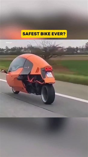 HiddenLogic on Instagram: "This Is Not a Car… It’s a Motorcycle! 😱 this motorcycle looks like a car but rides like a bike. people on the street can’t believe what they’re seeing. a next generation motorcycle designed for safety comfort and winter riding. #motorcycle #futurebike #innovation #shorts #youtubeshorts technology crazyinventions bikelife vehicles trending"