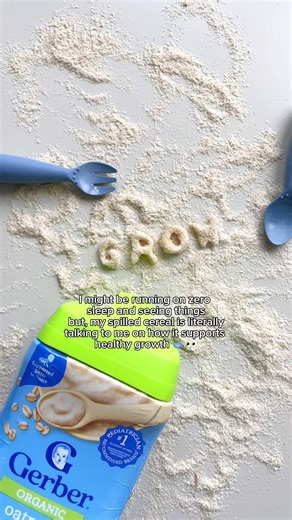 Actually you are not seeing things 🫣 when your baby is ready to start solids, Gerber Organic Cereal has Iron, Calcium, Vitamins C and 6 B Vitamins for healthy growth ✨ #gerber#startingsolids#snackbreak