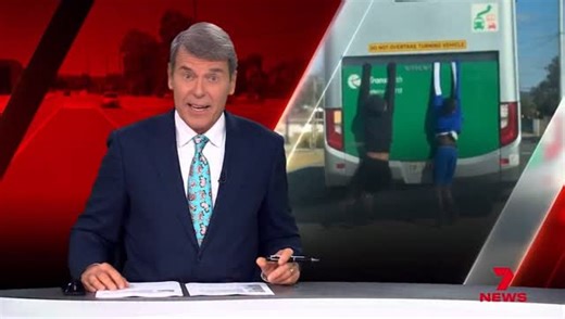 A dangerous stunt has been caught on camera on a busy road in Perth’s south-east. Two boys were spotted hanging from the back of a moving Transperth bus. #7NEWS | 7NEWS Perth