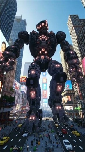 Giant Robot walking in Minecraft