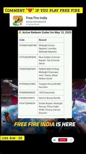 New Free Fire MAX Redeem Codes! Gnarly #FreeFireMAX #GamingShorts #RedeemCodes