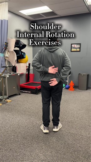 Three simple Exercises to Help with Shoulder Internal Rotation The first is a behind the back stretch with a strap or pole. This is my personal favorite. You can use a strap like I have, a regular belt, or even a dog leash. Anything that can you help you pull the hand farther up the back, and the humerus into further internal rotation. The second is a sleeper stretch. This is a classic exercise for shoulder mobility. Be sure to have your elbow up even with your shoulder, and try to keep it in pl