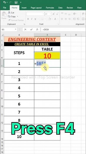 How to make a multiplication table in Excel (Fast) 🚀 #excel #tutorial #exceltips #shorts #hacks