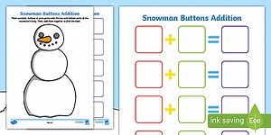 Snowman Buttons Addition Activity