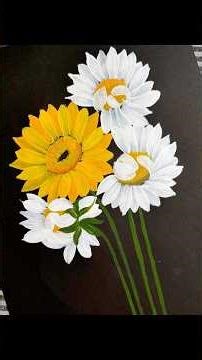 Easy flower painting using round brush🌼🌼