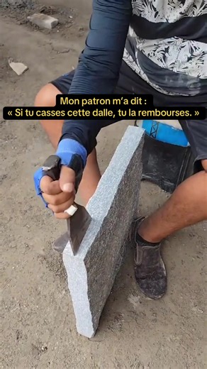 Une erreur et je devais rembourser la dalle… 😭 Vous pensiez qu’elle allait casser net ? 🔨🪨 #astuce #bricolage #satisfaisant #travail #pourtoi
