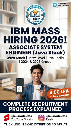 IBM Mass Hiring 2026: 4.50 LPA + Allowance | 2024 & 2025 Batch 🚀