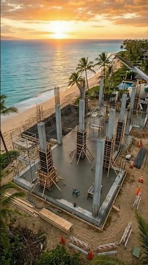 Billionaire Beachfront Villa Construction Timelapse | Floating Terrace Mega Estate