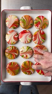 These aren't your typical Christmas cookies. Our friend, skilled pastry chef, and maker of Eminem's birthday cake, Hannah Smith, shared one of her favorite cookie decorating techniques with us. Start with your favorite sugar cookies and get her recipe for royal icing below. Tag us if you try it! Recipe: -2 lbs powdered sugar -2 tbsp vanilla extract -2 tsp kosher salt -3/4 cup hot water -Food coloring 1. Mix all ingredients together very well. Add more water for desired consistency. 2. Divide and