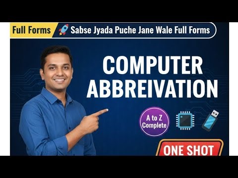 Computer abbreviations for every competitive exam One shot lecture class 1 computer