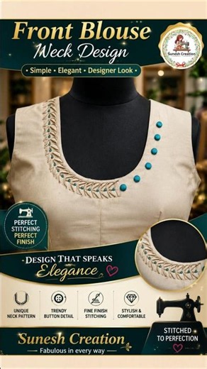 Frill & button Front neck design | SUNESH CREATION #SUNESHCREATION #frilldesign #blouse
