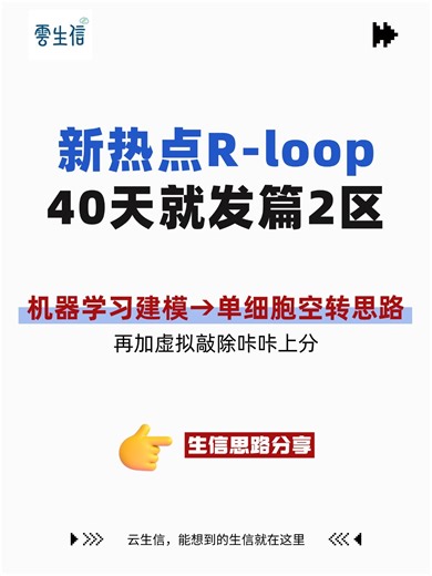 新热点R-loop，40天就发篇2区！机器学习 单细胞空转 虚拟敲除