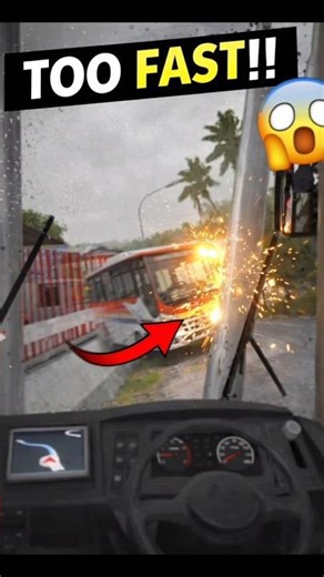 Insane Bus Crash at High Speed 😱🚍💥 | Bus Simulator Indonesia #shorts