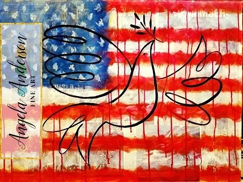 American Flag Acrylic Painting Tutorial | Free How to Paint 4th of July Patriotic Art