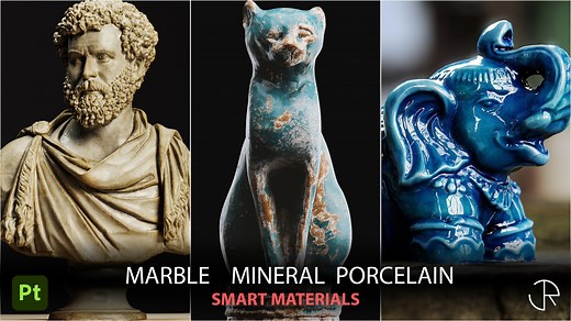 Marble & Mineral & Porcelain Smart Materials   Free Tutorial and Sample